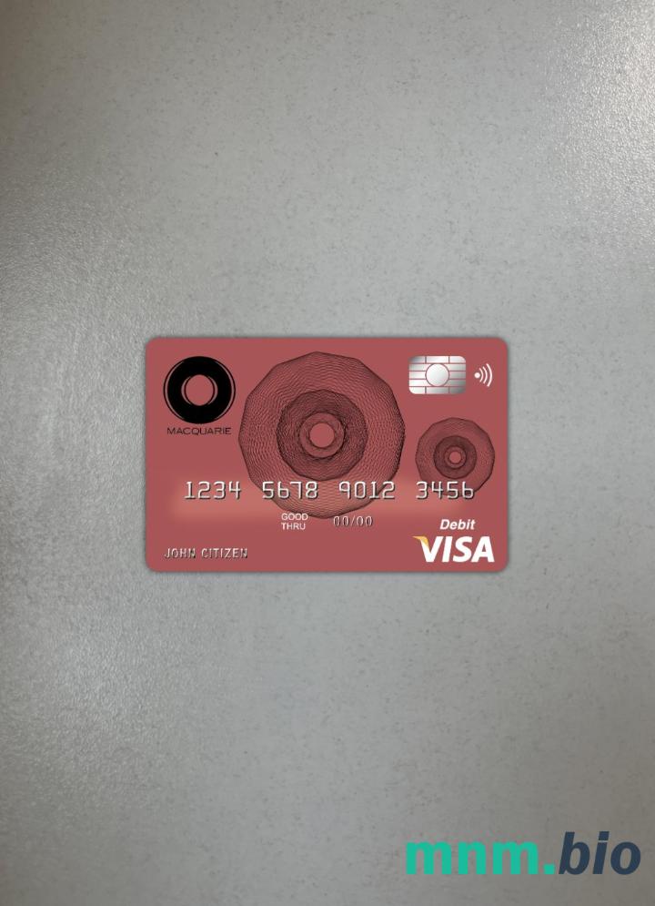 Australia Macquarie bank wygląd zdjęcia karty wizowej skan PSD + zdjęcie